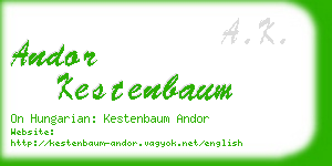 andor kestenbaum business card